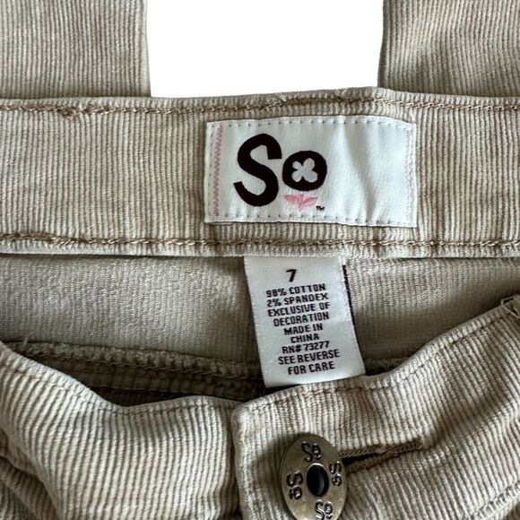 So. YA Khaki skinny cords- size 7 - Picture 3 of 6
